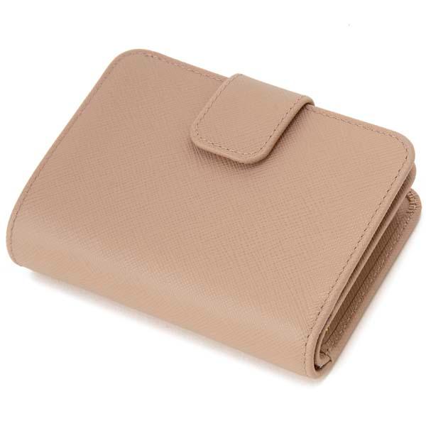 PRADA（プラダ） バレンタインセール 二つ折り財布 ピンクベージュ