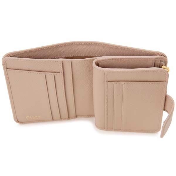 PRADA（プラダ） バレンタインセール 二つ折り財布 ピンクベージュ