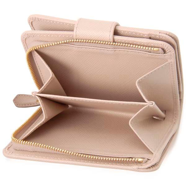 PRADA（プラダ） バレンタインセール 二つ折り財布 ピンクベージュ