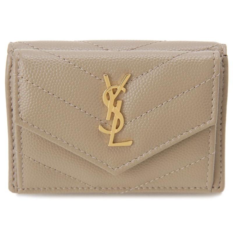 SAINT LAURENT ysl 三つ折り財布 トープ