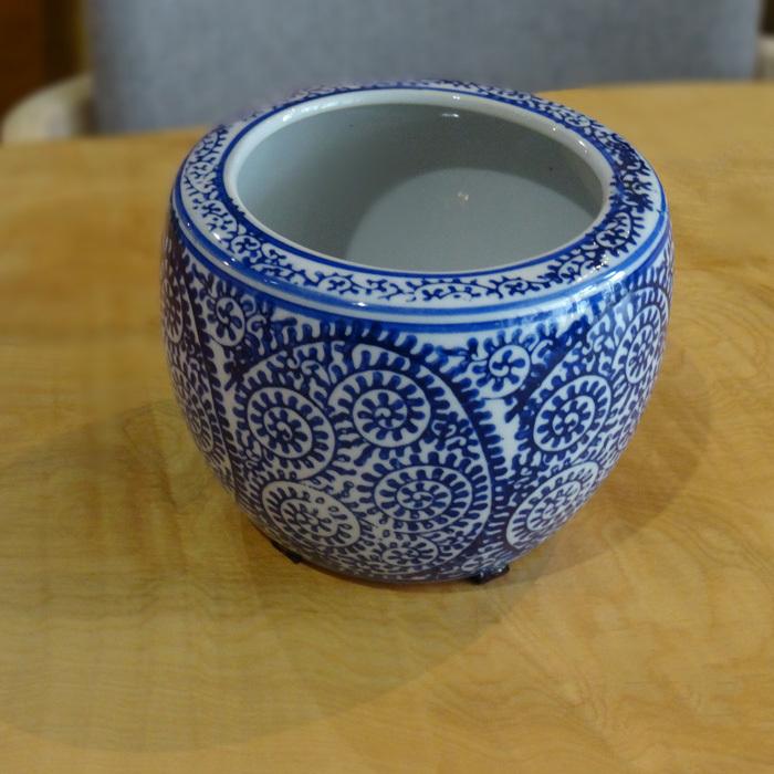 ウッドギャラリー樹 ミニ火鉢 蛸唐草 水鉢 鉢カバー メダカ鉢 アジアン