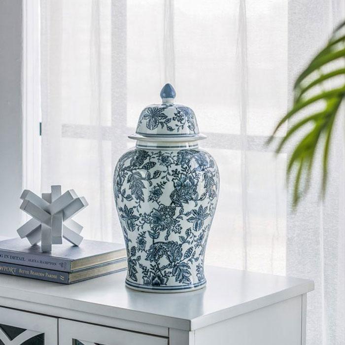 壺 壷 つぼ フラワーベース 蓋付き フタ オリエンタル 置物 花瓶