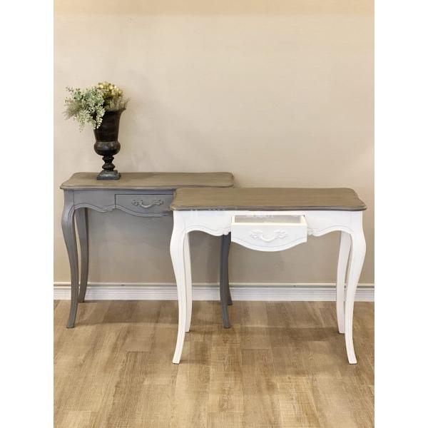 花柄ペイント アンティーク風コンソールテーブル 洋風クラシック家具