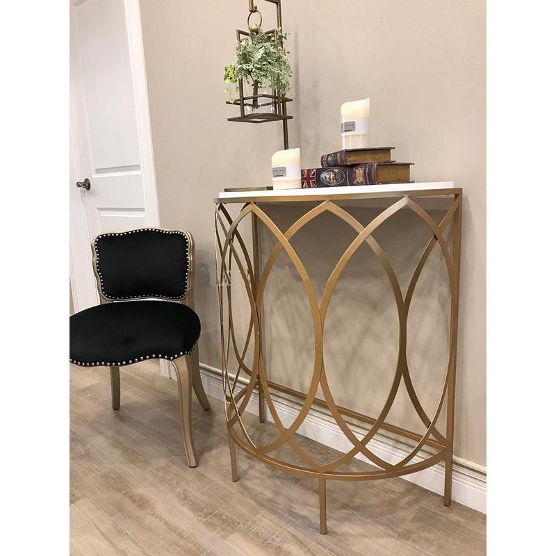 アンティーク 真鍮カフェテーブル サイドテーブル 花台 大理石