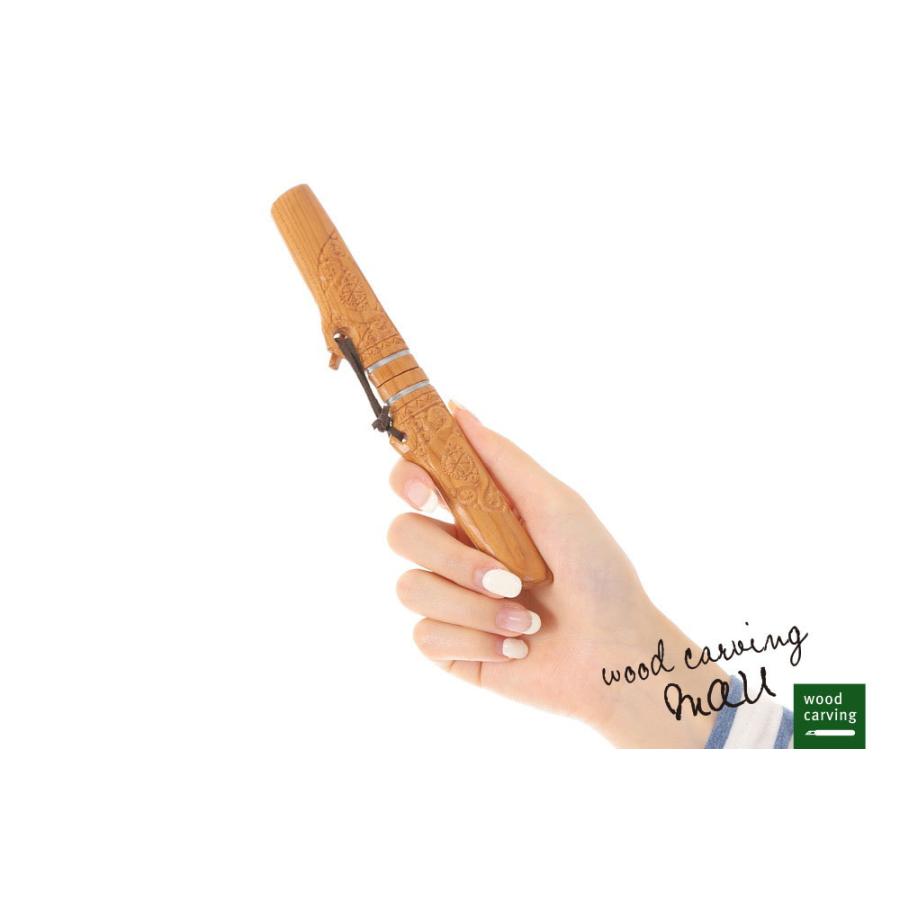 木彫り マキリ中 小刀 受注制作 アウトドアナイフ アイヌ文様