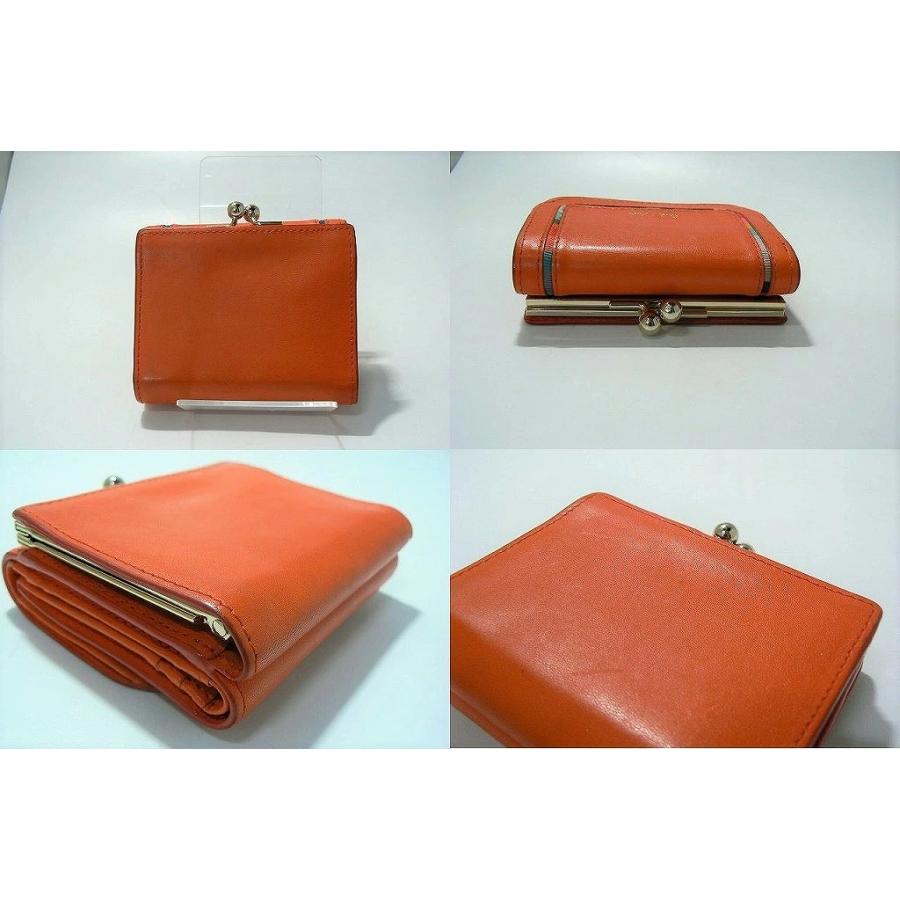 ポールスミス Paul Smith 三つ折り がま口 財布 オレンジ系