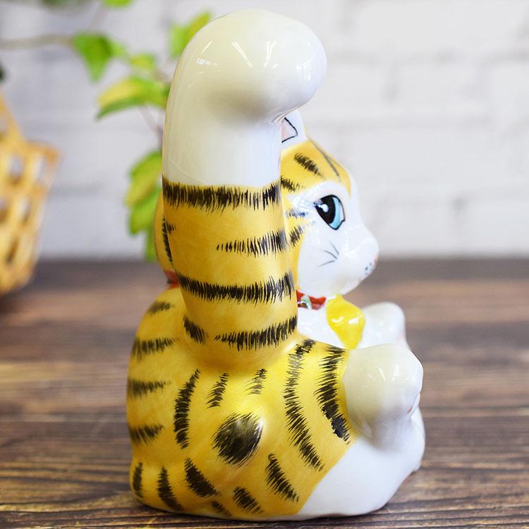 九谷焼 開運 招き猫 置物 でっかく福を招く！剛腕 招き猫 ゴールド