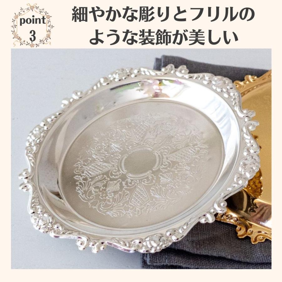 アンティークシルバー800 トレー銀線細工の可愛いミニチュアトレイ