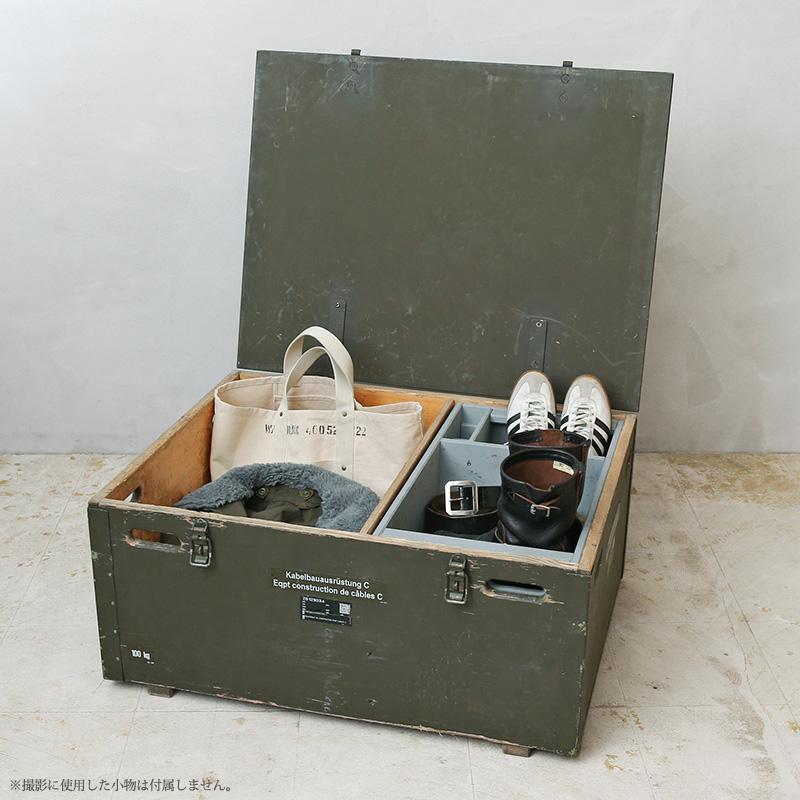 ユーロミリタリー実物◾️木製ボックス キャリーケース アンモボックス