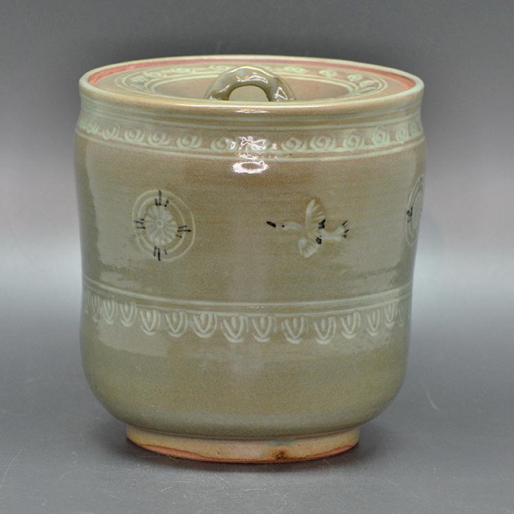 水指 青磁雲鶴 中村与平作 茶道 茶道具 : 和空間ヤフーショップ - 通販