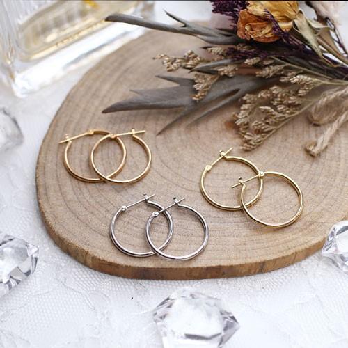 18金 K18 18k K18PG ピンクゴールド ピアス フープピアス 1.5mm 20mm