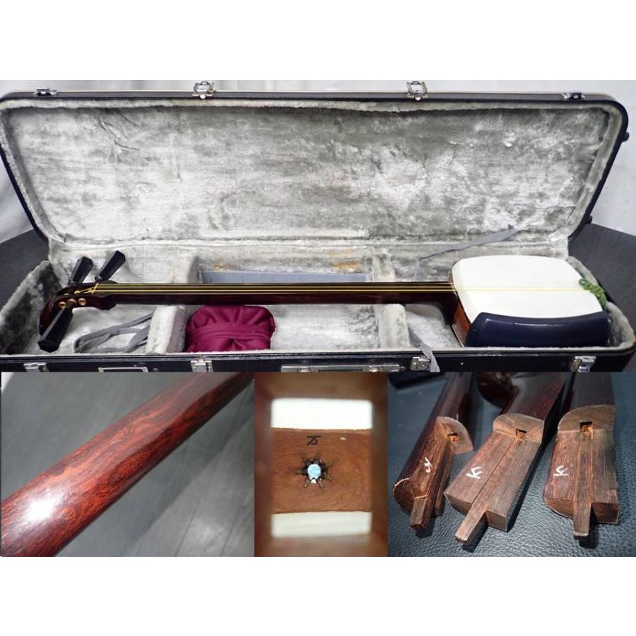 メ4809 高級 和楽器 三味線 紅木 ハードケース付き メ4809 高級 和楽器