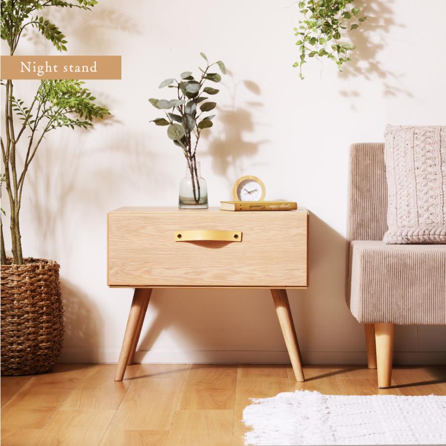 NYHGOXM 木製ナイトスタンド 3段収納ベッドサイドテーブル引き出し付き