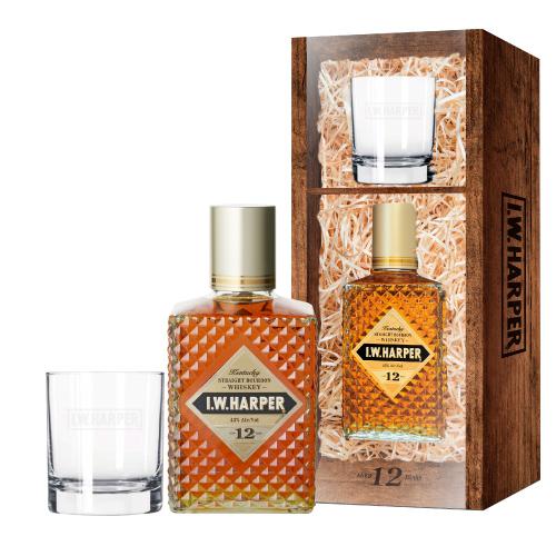 2/8 P+3％ 数量限定 グラス付き IWハーパー12年 正規品 化粧箱入 43度