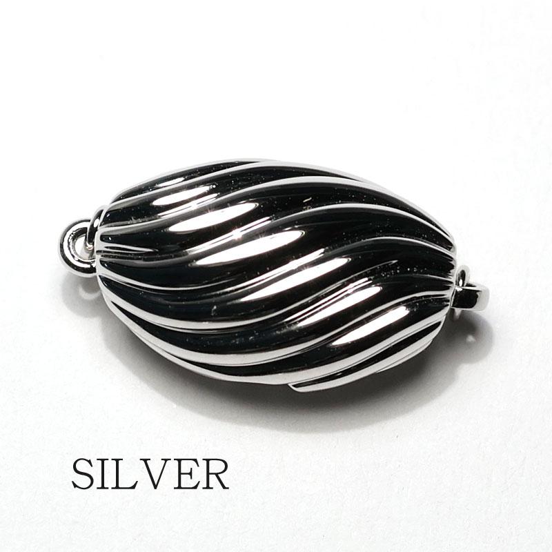 留め具 クラスプ SILVER 差し込み式 パールネックレス用留め金具片面