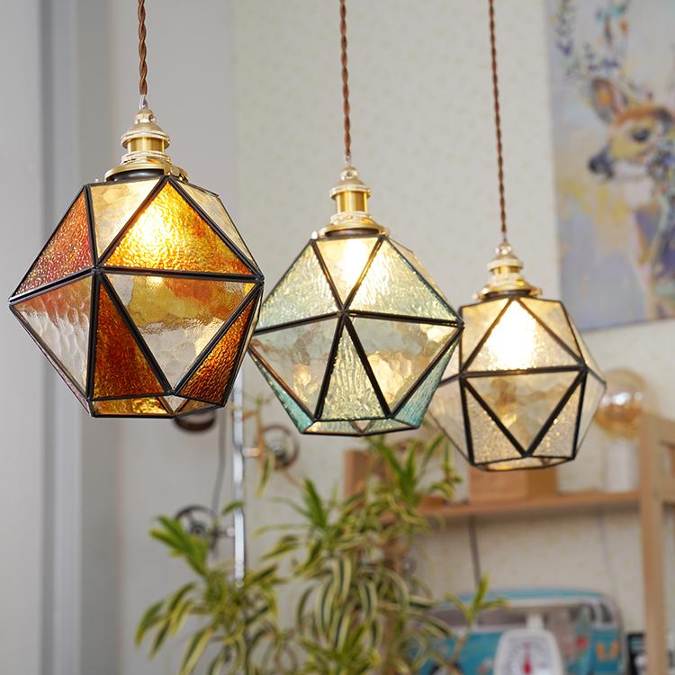 おかきっ子 コード1m3台ダクトレール用プチステンドグラスペンダント