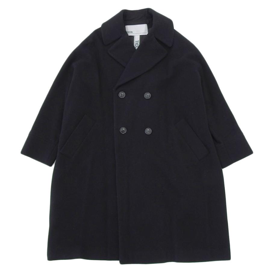 美品 TICCA ティッカ テント コート ウール レディース ブラック 黒