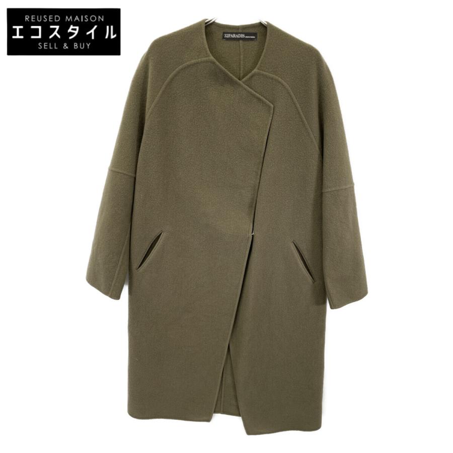 32PARADIS POUR SPRUNG FRERES ブラウン カシミヤ・ウール ノーカラー