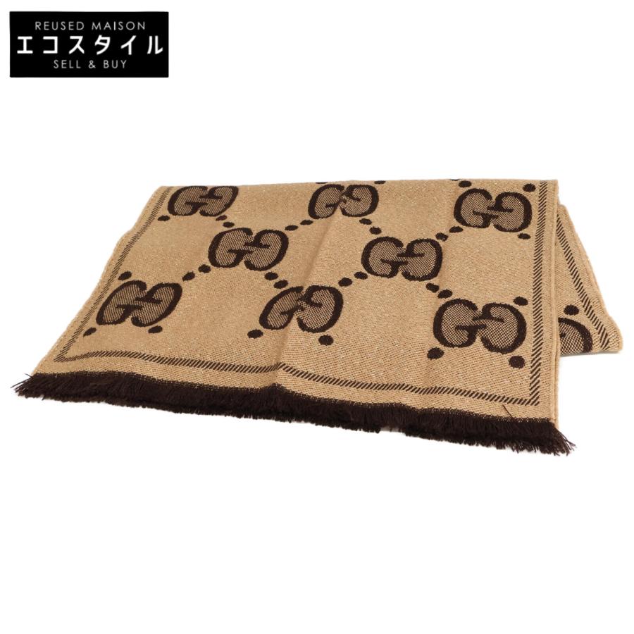 GUCCI（グッチ） 598993 GGウール ラメ ジャカード スカーフ マフラー