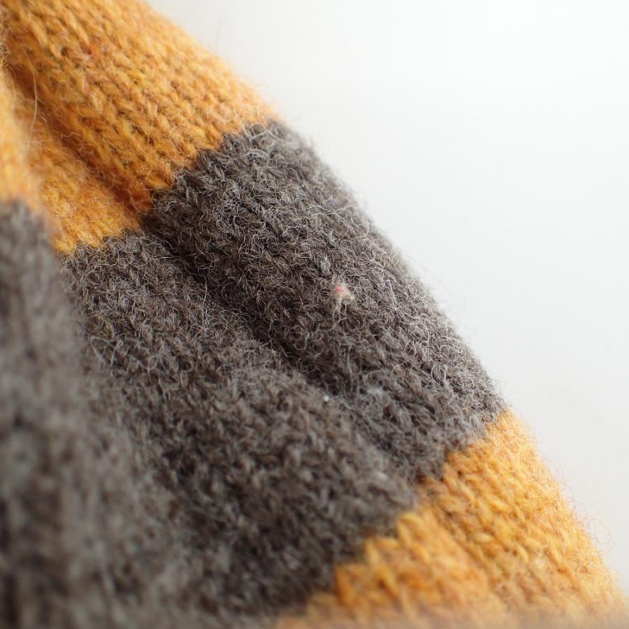 ウール製耳あて付きニット帽・オレンジとグレー vivienne westwood