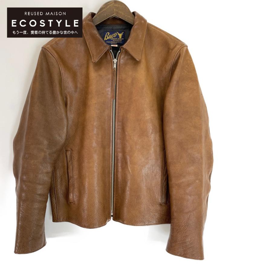 BUCO ブコ 牛革 シングルライダースジャケット ブラウン J-100 38