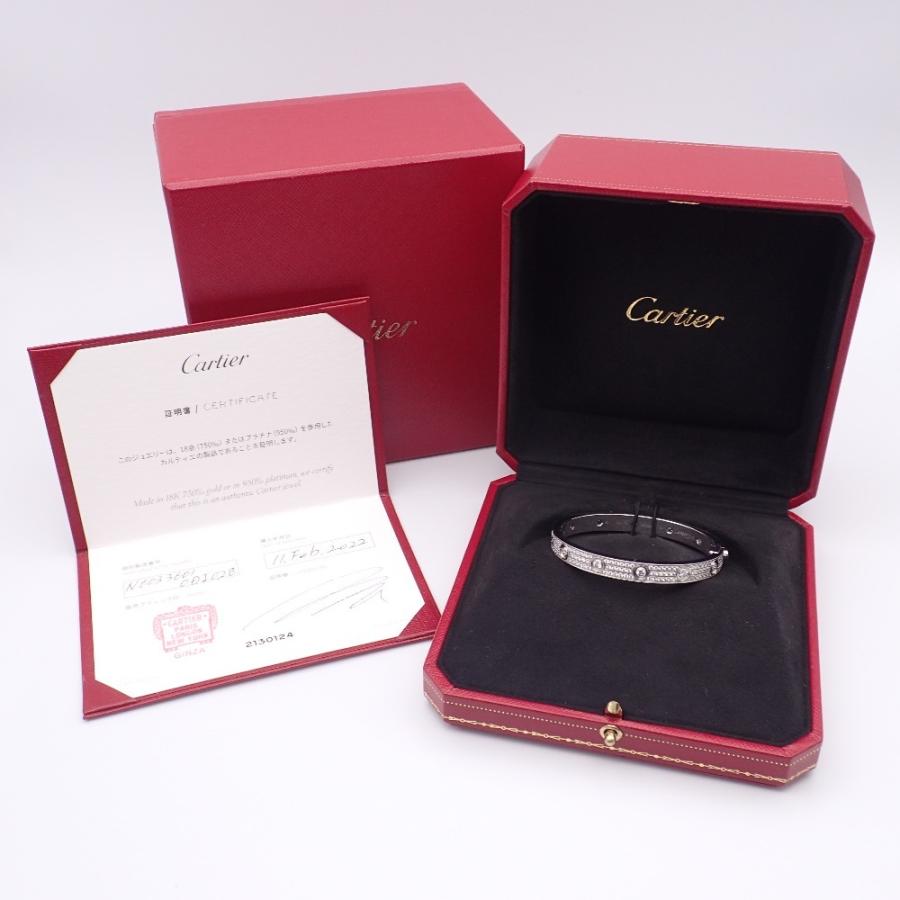 Cartier（カルティエ） 美品/ K18WG パヴェフルダイヤ ラブブレス