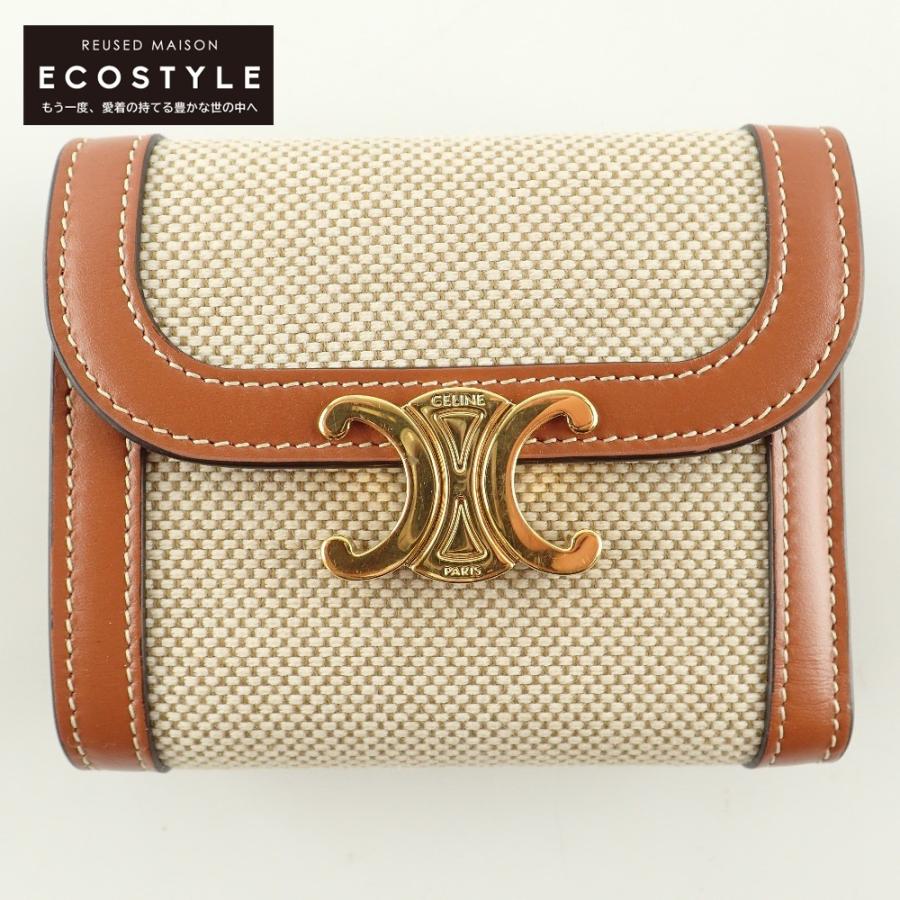 CELINE（セリーヌ） 美品/ トリオンフ スモールフラップウォレット/ 二