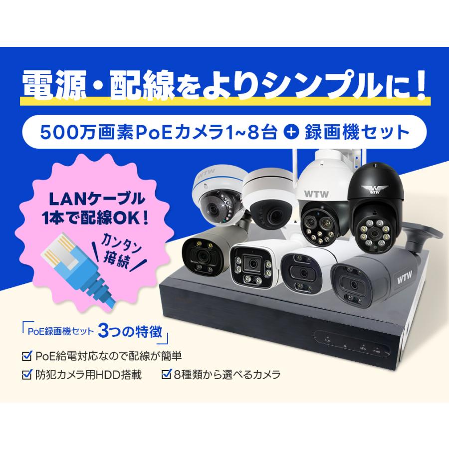 WTW 塚本無線 防犯カメラ 屋外 家庭用 防犯カメラセット 1から8台 800