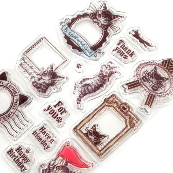 クリアスタンプ メッセージ わちふぃーるどダヤン ネコグッズ : わちふ