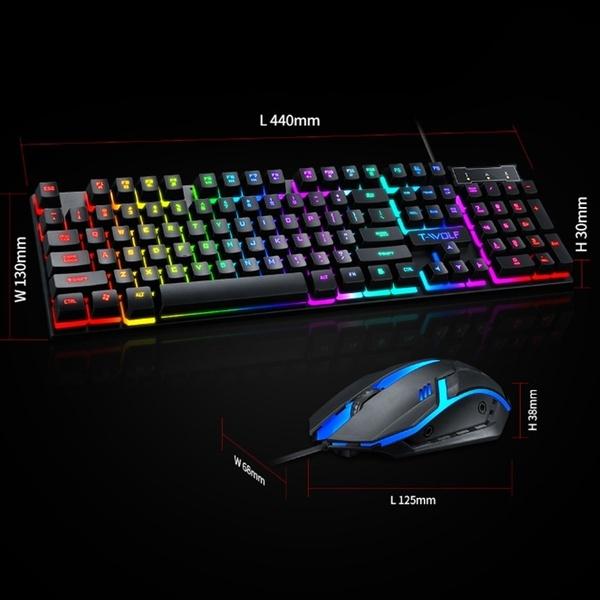 ゲーミングキーボード ゲーミングマウス 2点セット T-WOLF TF200