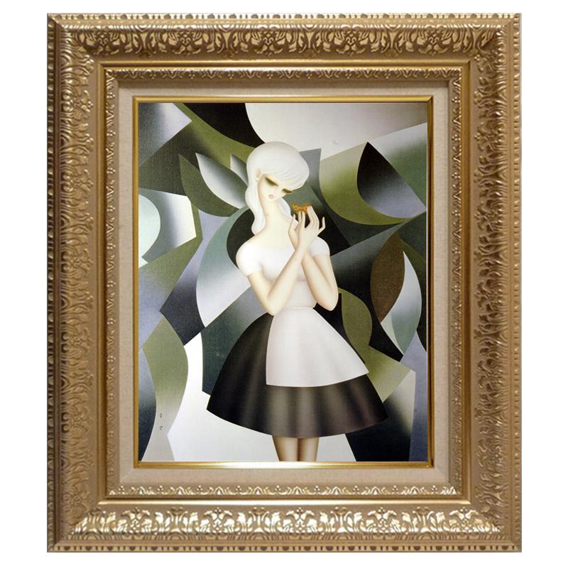 絵画 世界の名画シリーズ フレーム 額縁付 東郷 青児 「蝶」 お買い得