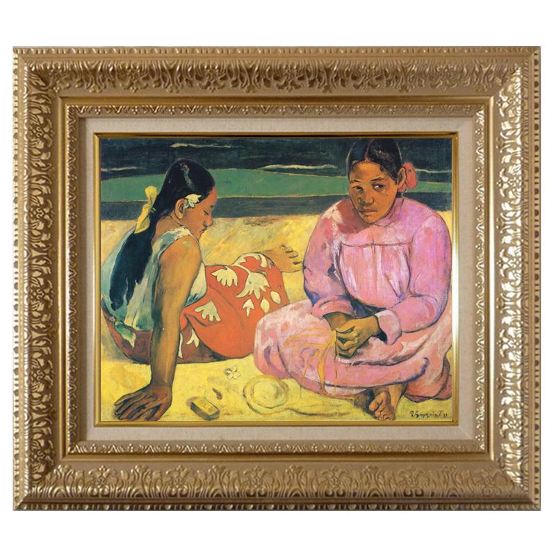 絵画 世界の名画シリーズ 額縁付 ポール・ゴーギャン 「タヒチの女