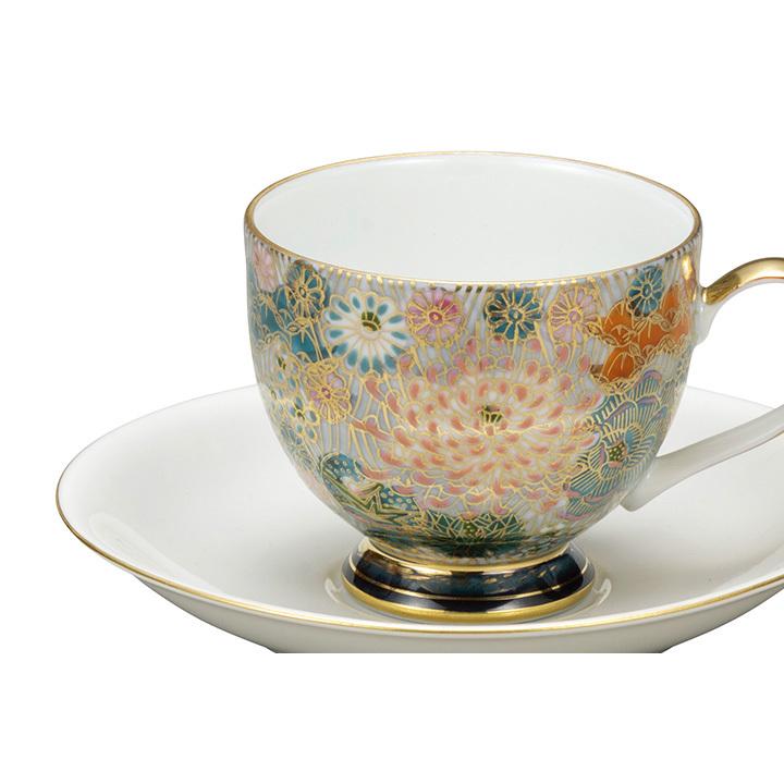 九谷焼 カップ＆ソーサー 金花詰 送料無料 和食器 コーヒーカップ