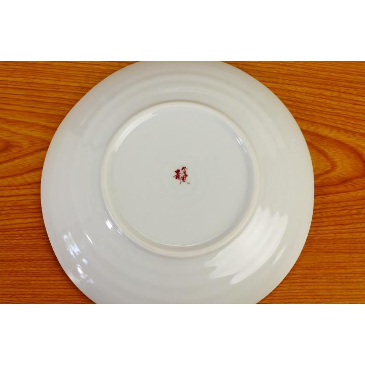 九谷焼 7.5号皿 染付瓔珞文吉田屋風/青郊窯 和食器 皿 盛皿 人気