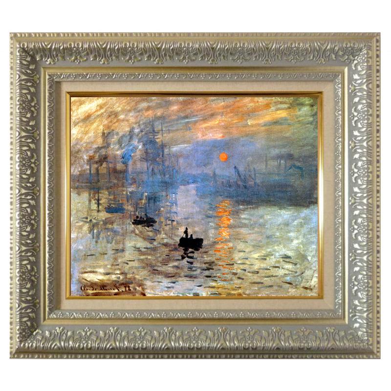 絵画 世界の名画シリーズ 額縁付 クロード・モネ 「印象・日の出