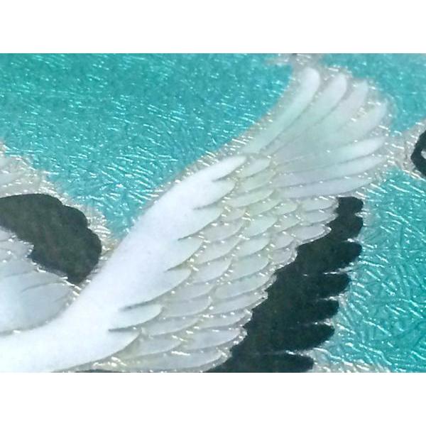 送料無料 ◇ 絵画 工芸品 七宝画 吉田武 横396×縦450mm 飛翔 舞鶴