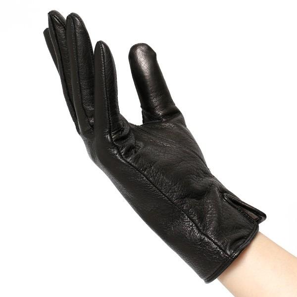 KURODA（クロダ） 手袋 レディース ブランド 本革 カシミア ブラック
