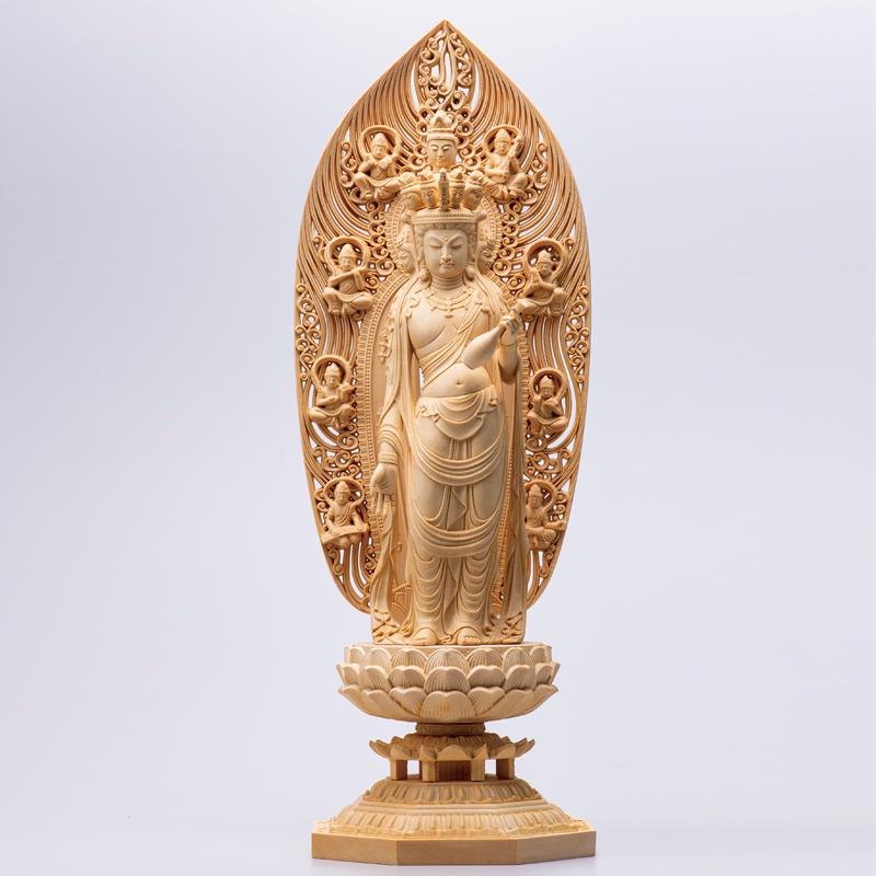天然檜 手彫り 仏像 『 十一面観音菩薩 』 細密木彫 高さ50cm 向源寺