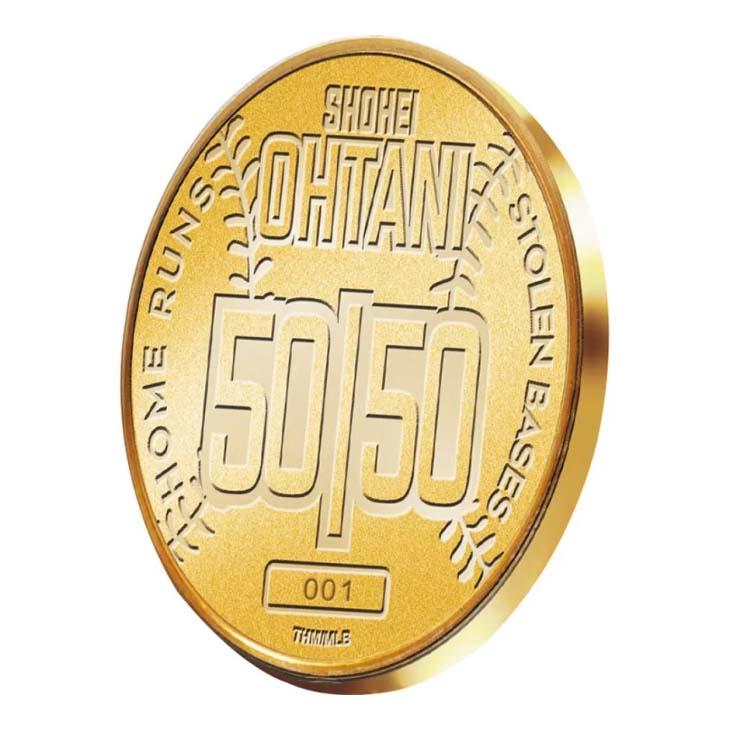 大谷翔平50-50達成記念純金メダル』 純金 46.6g 直径39mm S11372