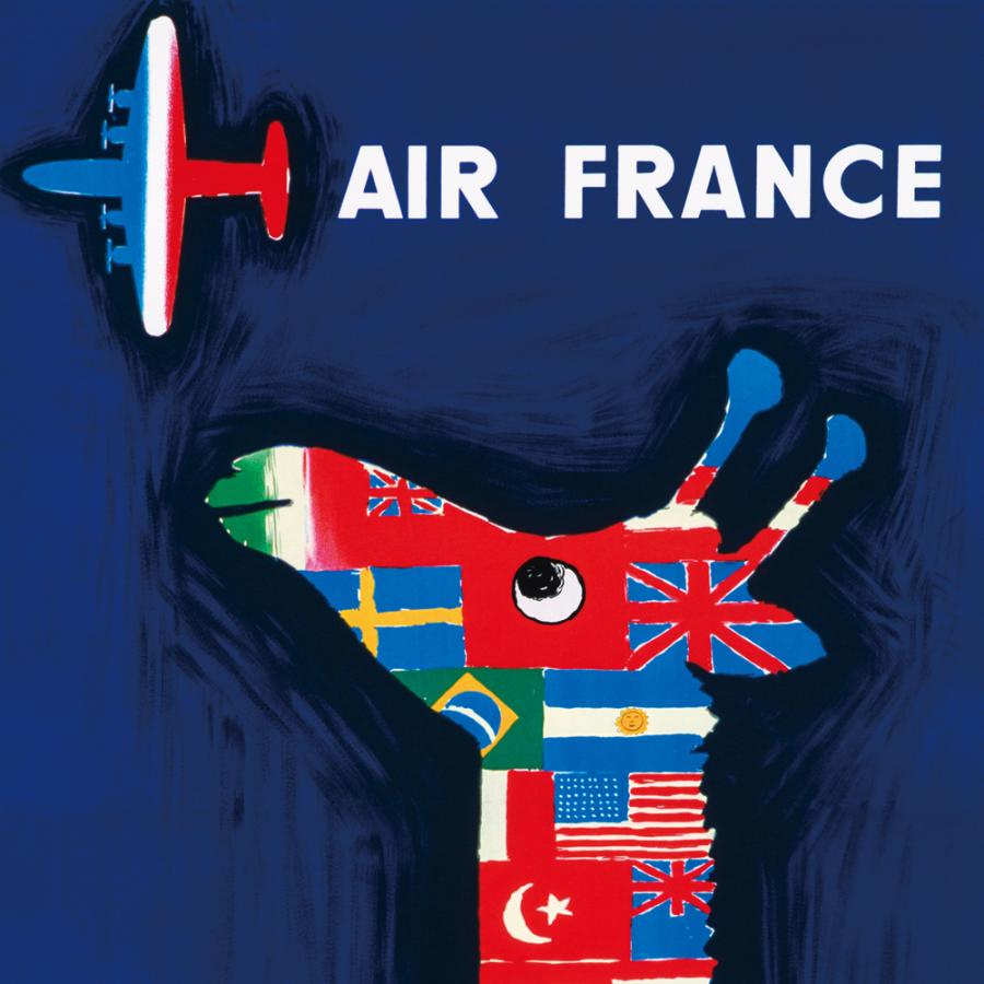 額装 レイモン サヴィニャック 「 エール フランス 」 シルク