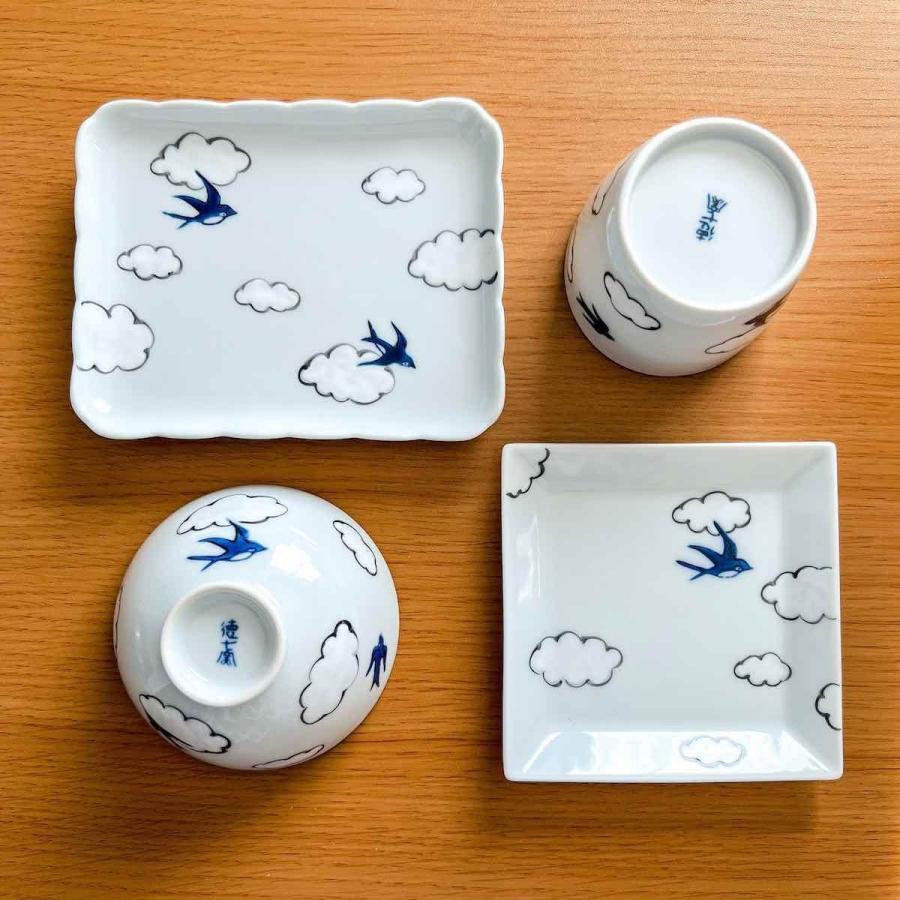 雲つばめ 二段重箱 陶器 おしゃれ 有田焼 2段重箱 手描き 食器 ツバメ