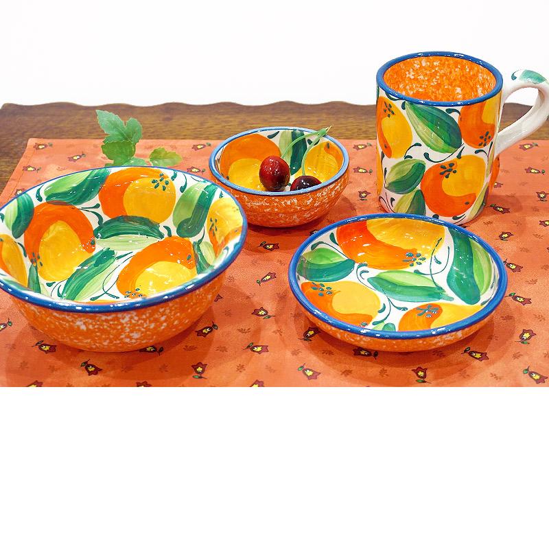 スペイン陶器 SPL-PL4611OR 深皿 小 オレンジ : 輸入雑貨～カラン