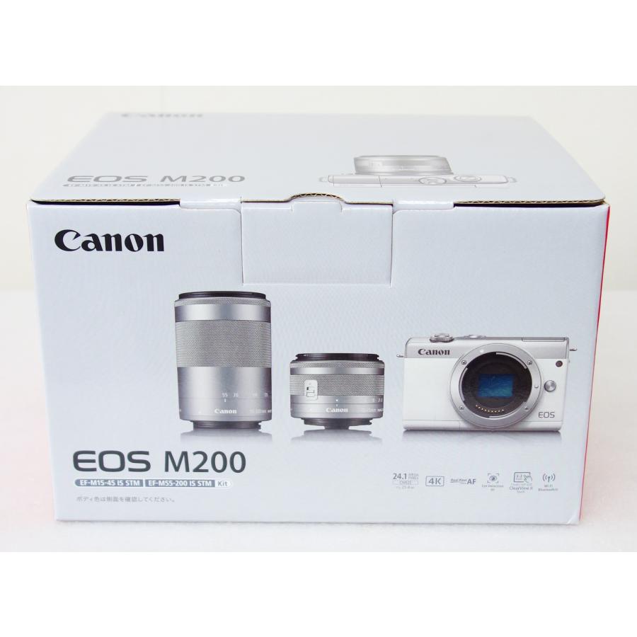 EOS M キヤノン Canon M200 ダブルズームキット ホワイト ミラーレス