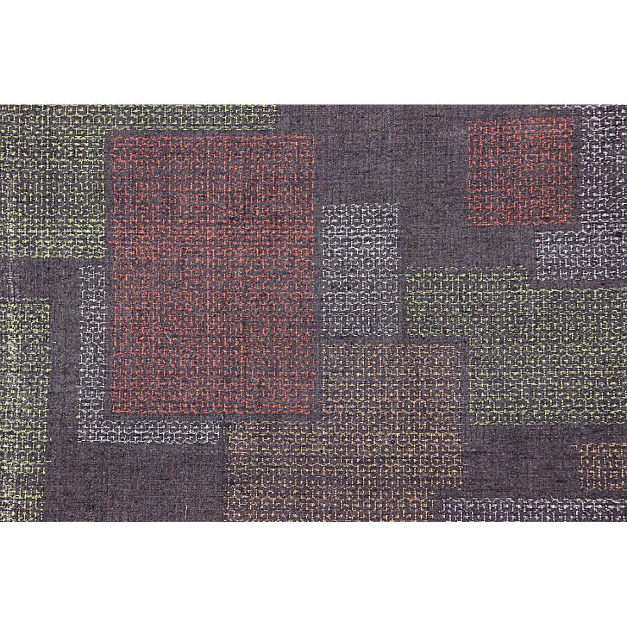 井上商事謹製 本場結城紬 黒 赤 きみどり80亀甲 反物正絹 重要無形文化