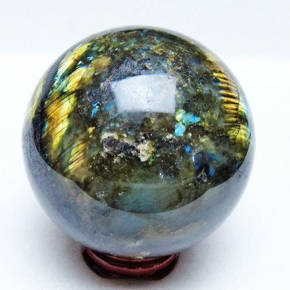 ラブラドライト 丸玉 75mm スフィア 一点物 151-9175 : 天然石