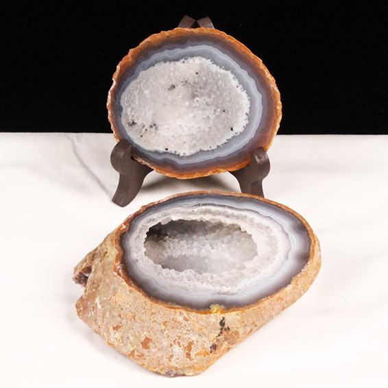 瑪瑙 めのう アゲート装飾品 木製台座付き トレジャーメノウ アゲート