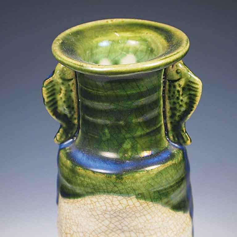 瀬戸焼 織部 魚耳 花入れ 花瓶 : お茶道具の駒屋 - 通販 - Yahoo