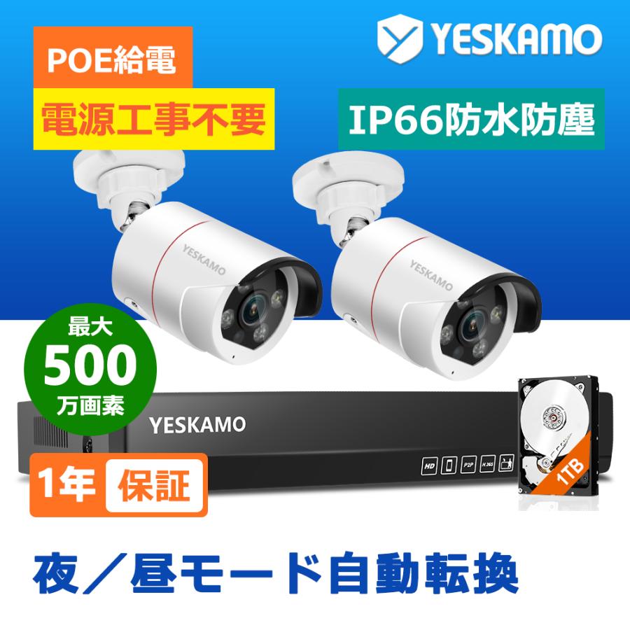 YESKAMO 防犯カメラレコーダー NVR P09-JP3002-1T