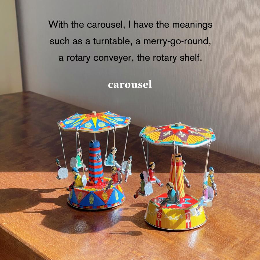 ブリキメリーゴーランド 回転台 回転 回転木馬 ブリキ 雑貨 おもちゃ