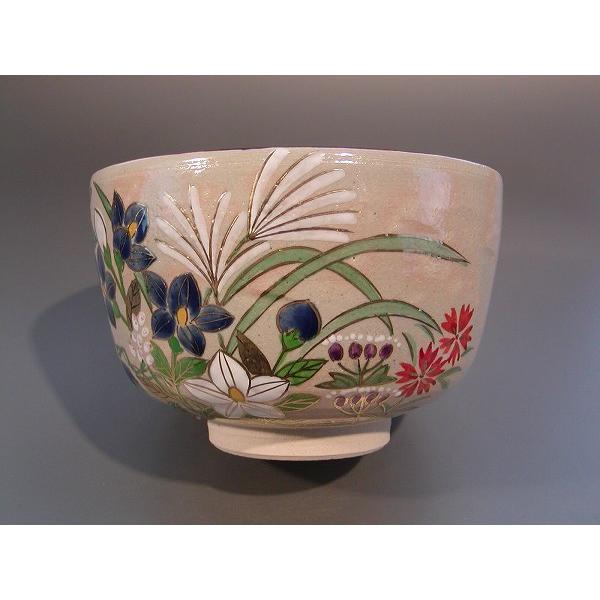 茶道具 抹茶茶碗 乾山写 秋草、京焼 鈴木一点作、桐共箱 新品。 : 佐藤